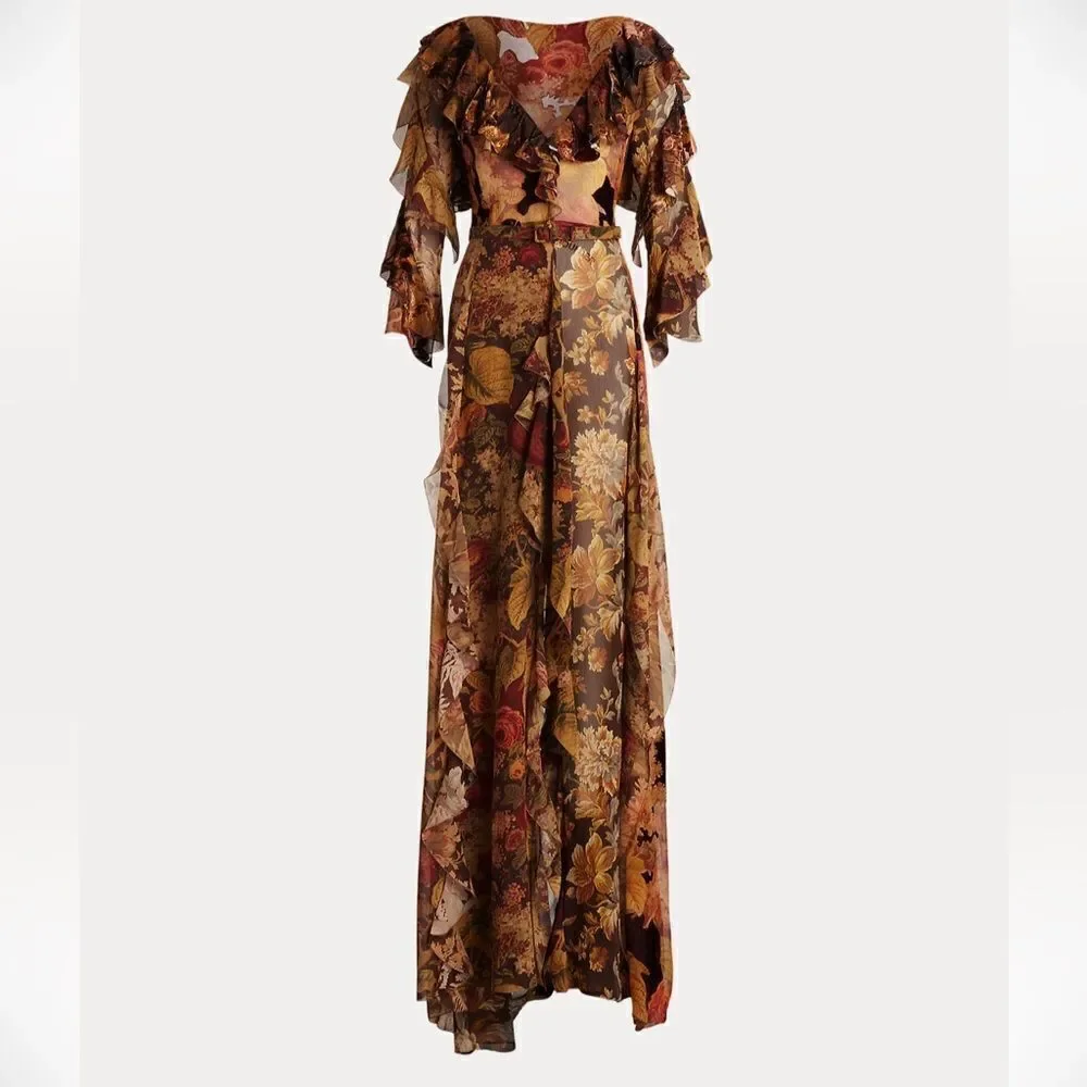 Ralph Lauren Fall 2022 Collection Deklan Floral Print Silk Day Dress - Picture 5 of 17